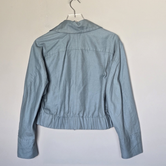 Vince Womens Zip Front Flight Jacket Horizon Blue - Picture 10 of 11